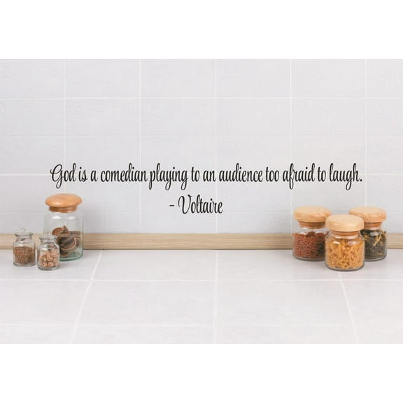 New Wall Ideas God Is A Comedian Playing To An Audience Too Afraid To Laugh. Voltaire Quote 4x16"