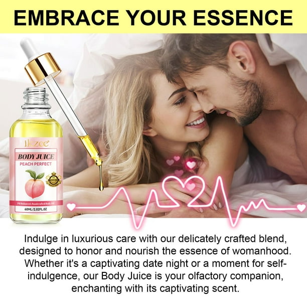Aceite Esencial BODYJUICE PEACH PERFEGT Aceite Corporal Hidrata la Piel Suavizándola y Evitando la Sequedad 60ml Agua Esencial