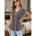 thumbnail image 3 of Womens Tops Dressy Casual Summer Flutter Sleeve T-Shirts Trendy Ruffle Short Sleeve Loose V-Neck Tunic Tops, 3 of 4