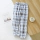 thumbnail image 2 of Pantalones de pijama de franela de invierno para hombres y mujeres, pantalones cálidos de polar coral grueso a cuadros con cuello alto para parejas, pantalones de casa con bolsillo, 2 of 6