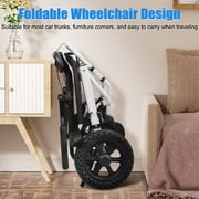 Meoldis Ultra‑Light Foldable Transport Wheelchair - 14 lbs Portable Wheelchair with Telescopic Handle & 12″ Rear Wheels, Supports 265 lbs for Adults & Seniors (M/L Size)