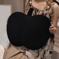 thumbnail image 5 of ﻿ Fruit Shaped Pillows Apple Shaped Throw Pillow, Soft Velvet Plush Fun Home Decor of Fruit Themed Shaped Cushions, Decorative Shaped Pillow for Couch Bed, Black, 17.7 x13.7 inches, 5 of 5