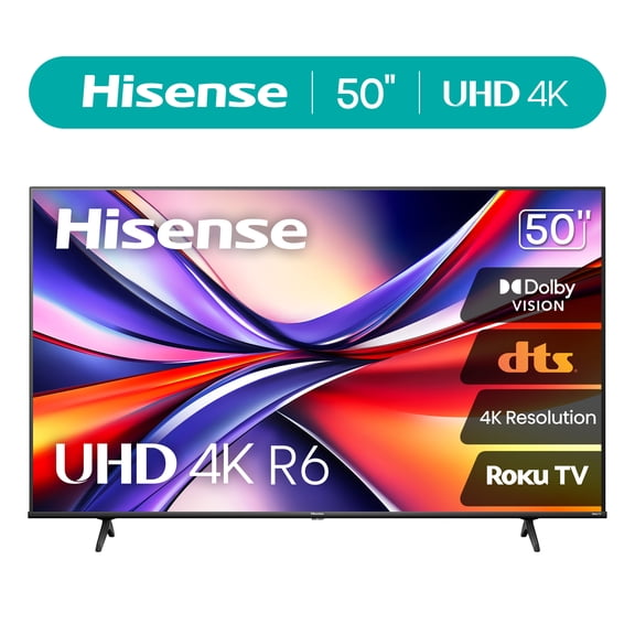 Hisense 50" Class 4K UHD LED LCD Roku Smart TV HDR R6 Series 50R6E3