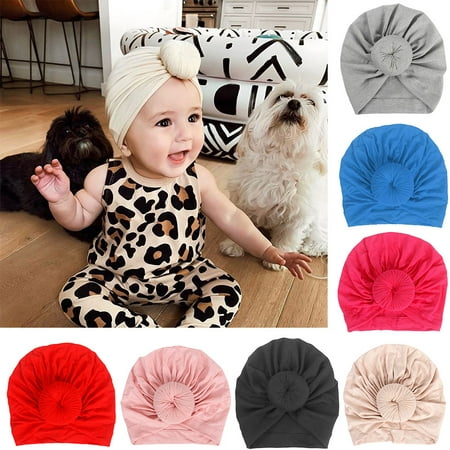 

Yesbay Baby Girl Boy Turban Knot Headdress Headwear Wrap Hat Wrinkle Cap Baby Turban