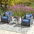 thumbnail image 2 of Ovios 3 Pieces Outdoor Patio Furniture All-Weather Bistro Set with Coffee Table and Wicker Chairs for Garden Balcony Backyard Yard, 2 of 7
