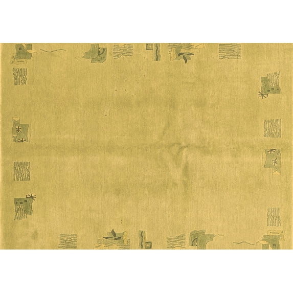 Ahgly Company Indoor Rectangle Abstract Brown Modern Area Rugs, 6' x 9'