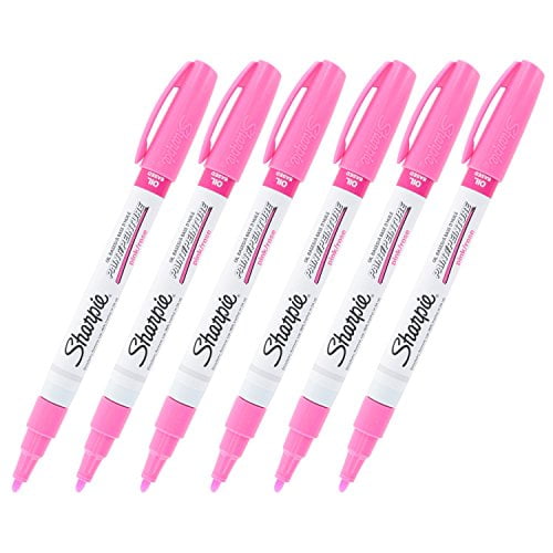 Sharpie Oil-Based Paint Marker, Fine Point, Pink Ink, Pack of 6