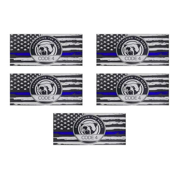 Thin Blue line Sticker, 5-Pack Thin Blue Line Flag Sticker - Police Support Stickers Thin Blue Line Decal for Cars Trucks Window Laptop, Waterproof Vinyl