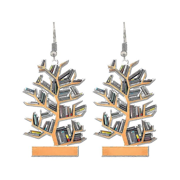 Pendientes de biblioteca con forma de corazón para amantes de los libros, regalo para niña, 1 par de bonitos pendientes colgantes para el día de San Valentín ------Código de producto 71695
