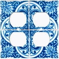 thumbnail image 3 of Metal Light Switch Plate Cover Elegant Blue White Mandala Tile Pattern TIL024, 3 of 13