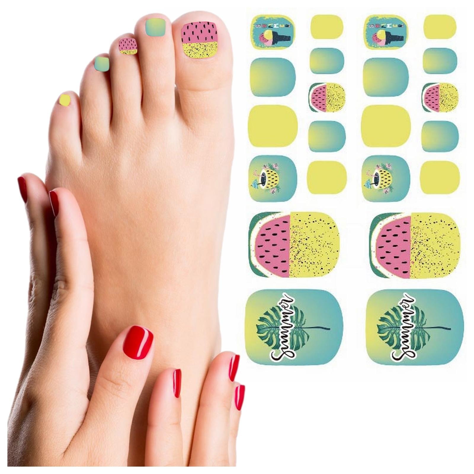 KIHOUT Clearance New Foot Stickers Summer Cool Fashion Stickers Hawaiian  Pattern Nail Stickers 