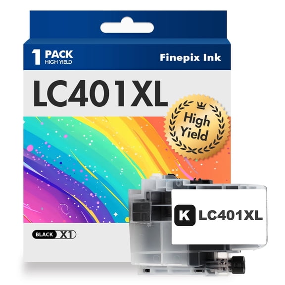 LC401 LC401XL MFC-J1010DW Ink Cartridges for Brother LC 401 LC 401XL Printer Ink High Yields MFC-J1010DW MFC-J1170DW MFC-J1012DW MFC-J1800DW MFC J1010DW (1 Pack Black)