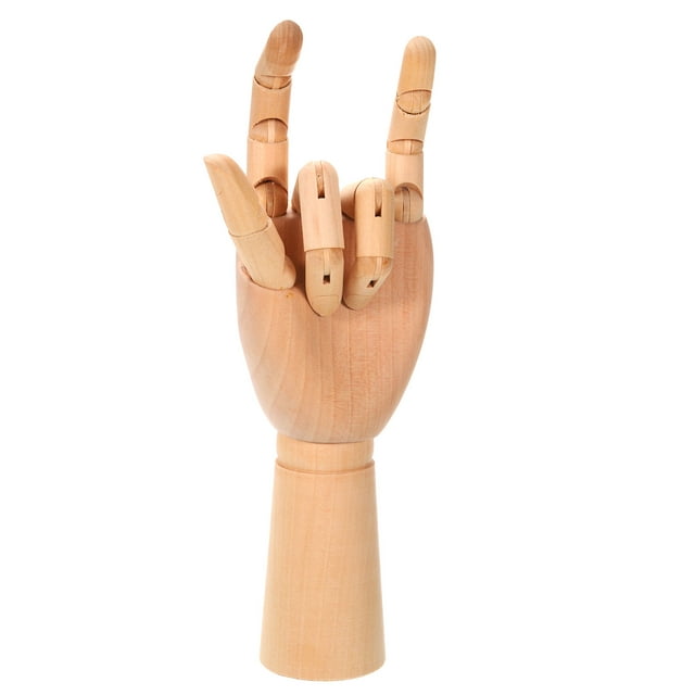 Unique Bargains 12' Wooden Hand Model, Artist Mannequin Left Hand Model Flexible Movable Manikin Jointed Figure