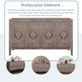 thumbnail image 3 of Newboti Furniture Carved Flower Door Handle, Antique Four Door Cabinet for Living Room Kitchen Hallway (Brown) 92395, 3 of 12