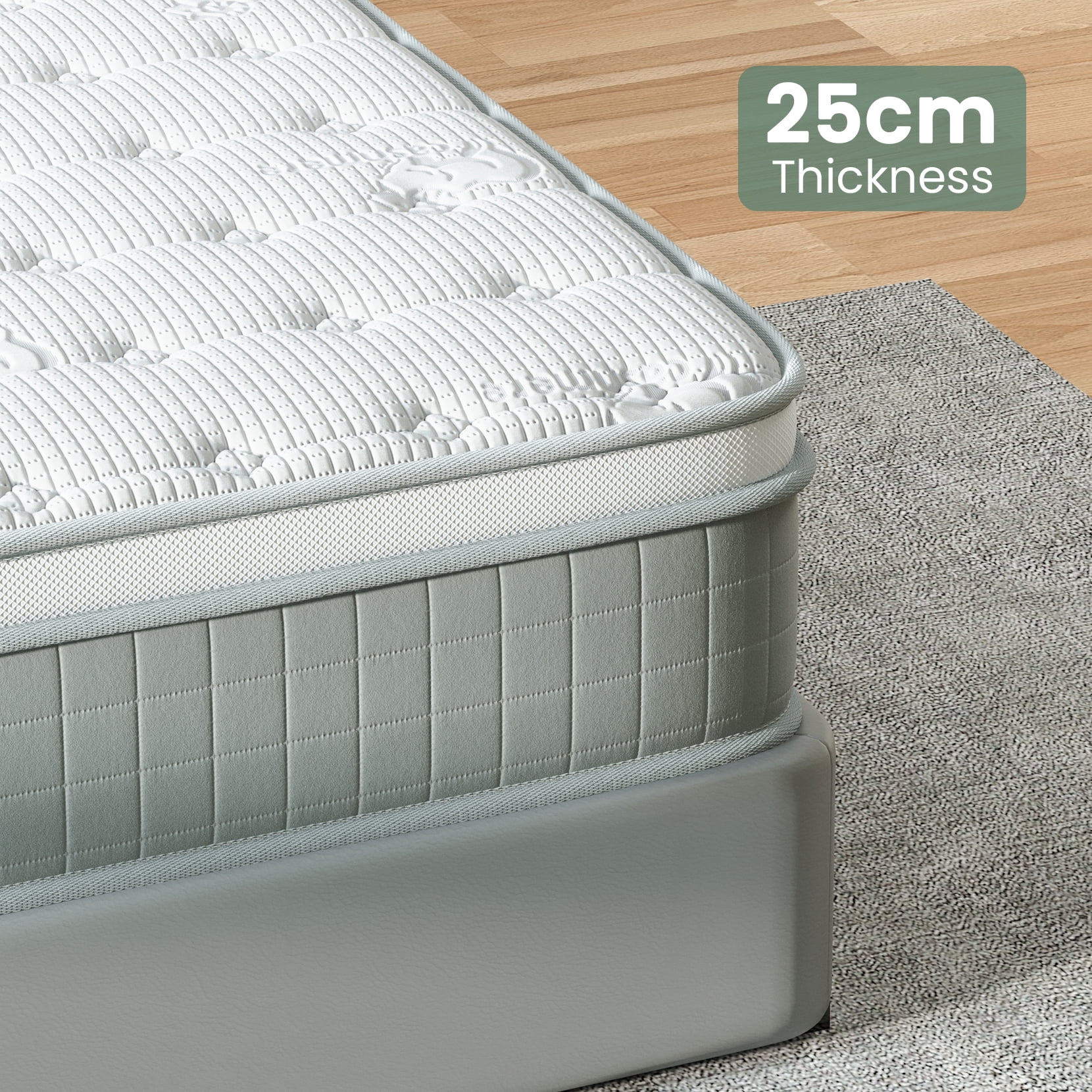 Neche 10" Queen Size Hybrid Mattress, Memory Foam & Pocket Springs, Medium Firmness, Breathable & Pressure Relieving, Individual Pocket, Single Mattress in a box, Ideal for Guest Bedrooms