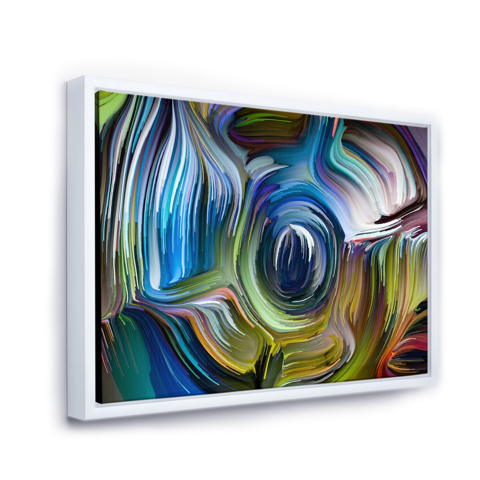 Designart 'Colour Spiral Fusion' Modern Framed Canvas Wall Art Print