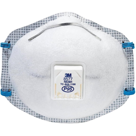 3M Particulate Respirator 8577, P95, with Nuisance Level Organic Vapor Relief