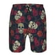 thumbnail image 3 of Balery Roses Skulls Traje de Baño Estilo Hawaiano para Hombre, Shorts de Secado Rápido con Bolsillos-Medium, 3 of 6