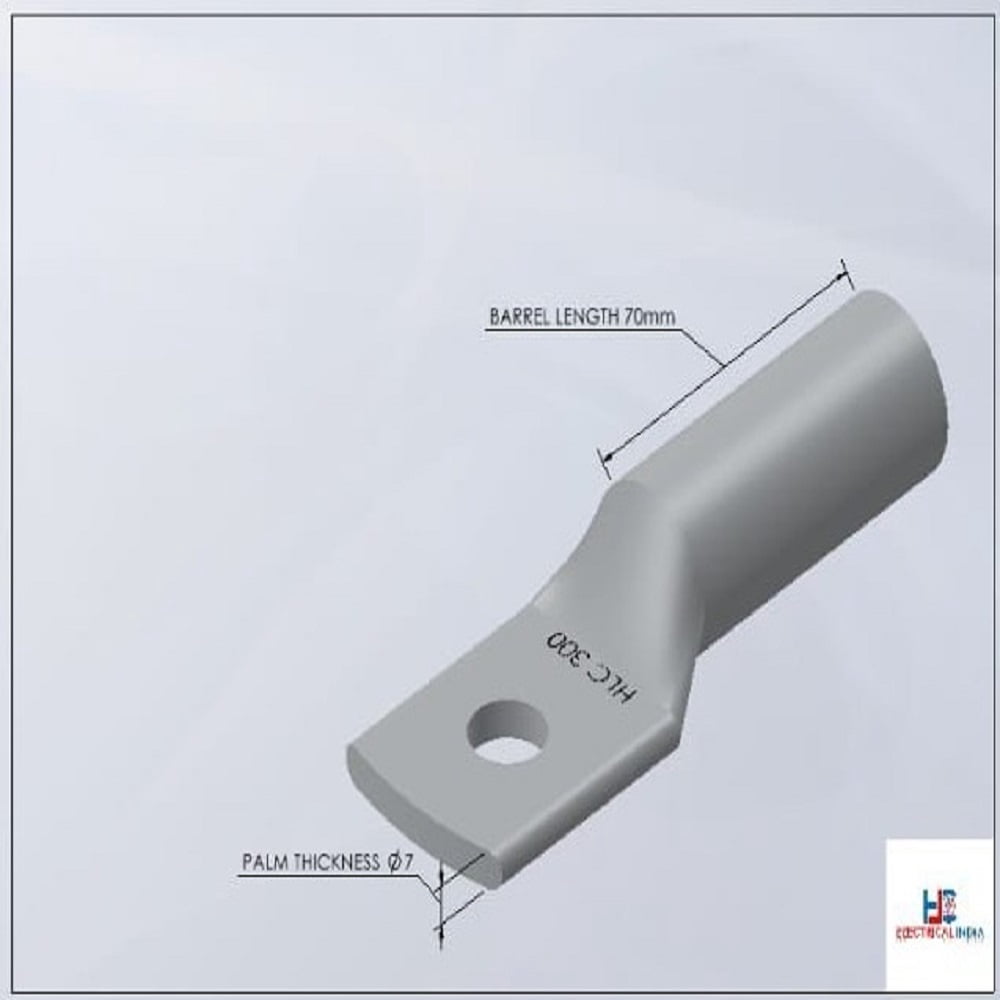 HLC Aluminum Lug | 300 mm² Wire Connector | Stud Hole | Heavy Duty Electrical Cable Lug | Crimp Type pack of 6