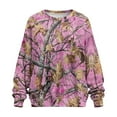 thumbnail image 5 of Yuyamidu Pink Camo Hunting Womens Ladies Oversized Long Sleeve Sweatshirts Women's Fashion Hoodie Sweatshirts Round Neck Casual Pullover with Pockets Tops Lightweight Shirt Fishing Golf Yoga Clothes, 5 of 7