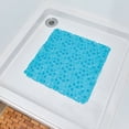thumbnail image 2 of Bubbles Non-Slip Square Shower Mat Clear Aqua Blue 20″L X 20″W, 2 of 6