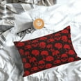 thumbnail image 5 of Honeii Red Skulls Print Pillow Cases,Plush Throw Pillow Covers,Decorative Pillowcase for Sofa, Couch, Living Room-16"x24", 5 of 6