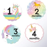 24 Pack Baby Month Stickers and Milestone Stickers by Kenco - Track Your Baby's First Year Month-by-Month and Holidays! Boys and Girls' Available (Girls Unicorn)