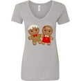 thumbnail image 3 of Inktastic Gingerbread Couple Women's V-Neck T-Shirt, 3 of 5