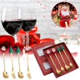 thumbnail image 1 of LXYFH Tableware Under $10 4PCS Stainless Christmas Spoon Gift Set Dessert Spoon Fork Coffee Spoon Christmas Pendant Spoon Tableware Set Party Plates, 1 of 6