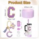 thumbnail image 2 of Juego de accesorios para taza Uxcell para vaso con asa, que incluye cubierta de silicona para popote, bota, tapón a prueba de derrames, encanto de asa, etiqueta de iniciales letra C, 2 of 7