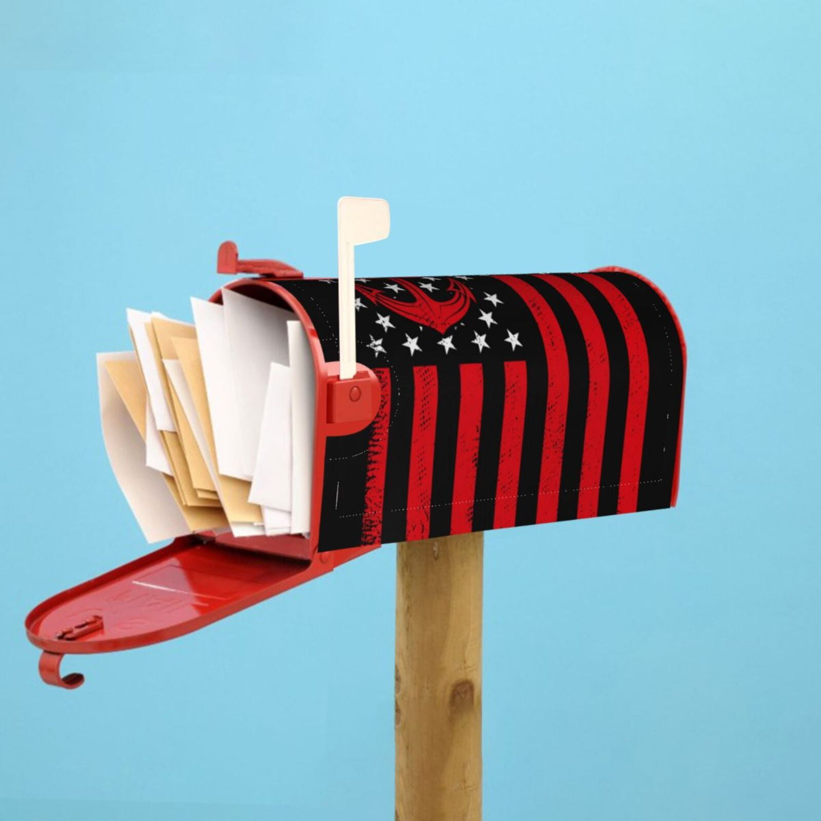 Picia Nautical American Flag Magnetic Mailbox Cover Standard Size-21x18 in
