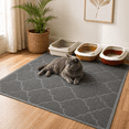 thumbnail image 5 of PLERISE LittleTiger Cat Litter Mat, XL Super Size, Phthalate Free, Easy to Clean, 46x35 Inches, Durable, Soft on Paws, Large Litter Mat, Grey, 5 of 7