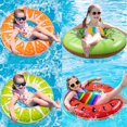 thumbnail image 4 of Flotadores de piscina de sandía, tubos inflables de anillos de natación de fruta de verano para adultos Rojo Verde Cocina, Decoración y Otros, 4 of 5