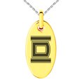 thumbnail image 1 of Stainless Steel Letter D Initial Empire Monogram Engraved Small Oval Charm Pendant Necklace, 1 of 1