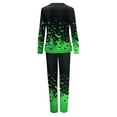 thumbnail image 4 of Halloween Pajamas, Family Matching Pajamas, Halloween Pajamas for Family, Halloween Family Pajama Set Black Green Bat Gradient Long Sleeve Pants for Spooky Season, Women M, 4 of 4