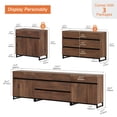 thumbnail image 5 of WAMPAT Modern 3-in-1 TV Stand Fits up to 110" TV, TV Console with Doors & 6 Drawers, Media Console with Adjustable Shelf for Living Room & Bedroom, Brown, 5 of 16