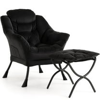 Shininglove Lazy Chair with Ottoman – Large Lounge Accent Chair with Folding Footrest, 400 lb Capacity, & Side Pocket for Living Room, Bedroom, Office