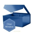 thumbnail image 6 of PACKHOME 5 Blue Gift Boxes with Windows,9x6.5x3.8 inch Gift Boxes with Lids Contain Ribbons and Cards, 6 of 6