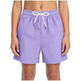 thumbnail image 1 of felwors Kids Quick Dry Shorts Boys Girls Elastic Waist Lightweight Athletic Shorts Summer Vacation Casual Loose Fashion Comfy Bottoms (Purple, 9-10 Years), 1 of 5