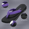 thumbnail image 4 of STQ Flip Flops for Women Quick Dry Yoga Mat Beach Sandals Comfortable for Summer Black Purple Size 9, 4 of 8