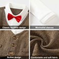 thumbnail image 3 of 1 Piece Baby Boy Cute Gentleman Spring and Autumn Brown Bodysuit, 3 of 5