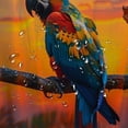 thumbnail image 5 of Orinice Abstract watercolor parrot shower curtain, oil painting tropical forest colorful bird macaw parrot bathroom 60x72, 5 of 7