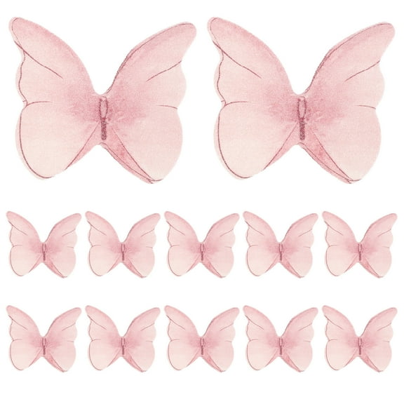 LOLIPPYY 48Pcs Paper Butterfly Cake Decoration Assorted Colors for Birthday Cake and Party Toppers