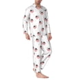 thumbnail image 2 of Honeii Umbrella Cat Pattern Mens Pajamas Set,2pcs Men's Lounge Long Sleeve Sleep Shirt and Pajama Bottoms Sleepwear Set,Mens Pjs Sets-X-Large, 2 of 7