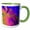 Green/White, variant on 3drose, Print of Abstract Neon Tropic Plants, 11oz Two-tone Red Mug