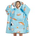 thumbnail image 1 of Oversized Hooded Blanket Sweatshirt with Kangaroo Pocket  Printing Flannel Sherpa Blanket Double Layer  Super Soft Warm Cozy Wearable Thick Hoodie One Size Fits All - Mother & Daughter Gi, 1 of 7