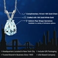thumbnail image 2 of Gem Stone King 14K White Gold Sky Blue Aquamarine Pendant Necklace for Women | 0.90 Cttw | Gemstone March Birthstone | Pear Shape 8X6MM | With 18 inch Chain, 2 of 6