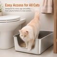 thumbnail image 2 of Stainless Steel Litter Box Extra Large, Bug Hull Open Top Cat Litter Box with High Sides, 23.6" x 15.6" x 10", 2 of 7