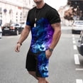 thumbnail image 2 of UVEASISHA 2 Piece Set for Men Summer,Men Short Sets Outfits 3D Lion Animal Print Tracksuits Short Sleeve Muscle Gym Workout Athletic Sports Suits Sets Blue, 2 of 5