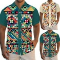 thumbnail image 4 of Mens Flower Casual Button Down Short Hawaiian Shirts Flower Print Suits Tropical 2PC Set Summer Shirt, 4 of 6